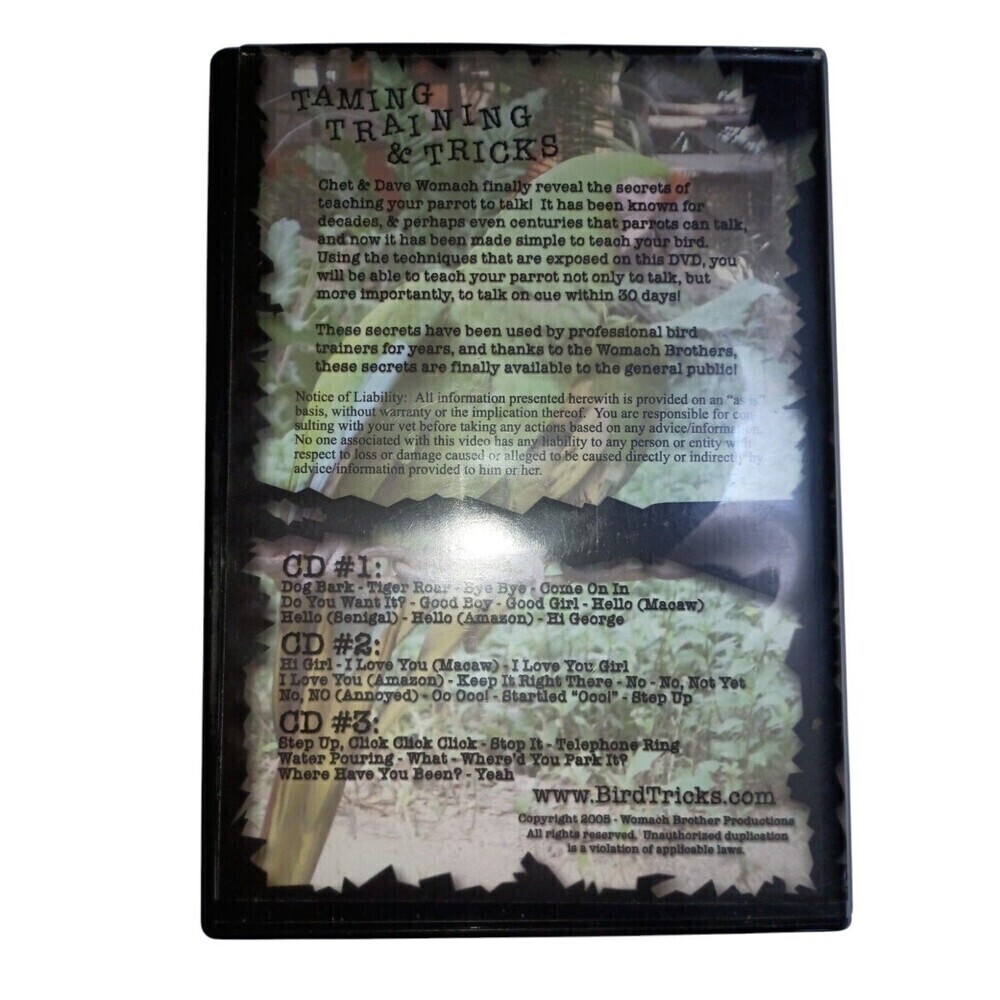 Taming Training Tricks Volume 7 Talking On Cue 4 DVD Set Chet Womach Parrots - Picture 3 of 5